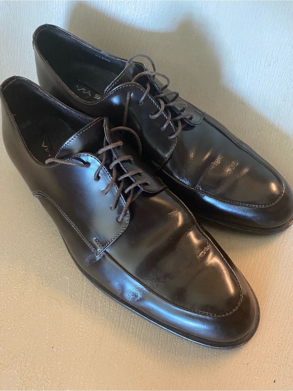 Via Spiga Derby oxford Leather Dress Shoes Made In Italy men 9 chocolate brown